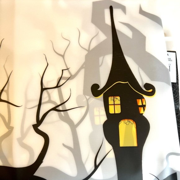 Halloween Haunted Treehouse House Peva Shower Curtain with Metal Grommets - Picture 6 of 11